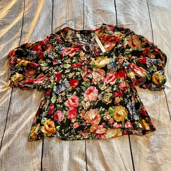 Icons Objects of Devotion Ruffle Lace Up Blouse Size Med. NWT! - Picture 4 of 9